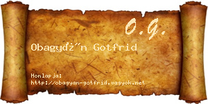 Obagyán Gotfrid névjegykártya